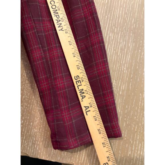 Vintage J.G.Hook Plaid 2 Piece Skirt Suit Red Pleated Skirt Jacket  One Button - Picture 8 of 10